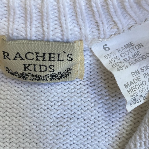 VNTG Kitty Cat w/Hearts Girls Cotton Button Up Cardigan Sweater Size 6 90's Y2K - Picture 9 of 9